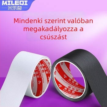 Öntapadó csúszásmentes gumicsík fürdőszobai padlóhoz, fekete hálós szövésű textúra, 5 m hosszú, szélesség 25/50/100 mm