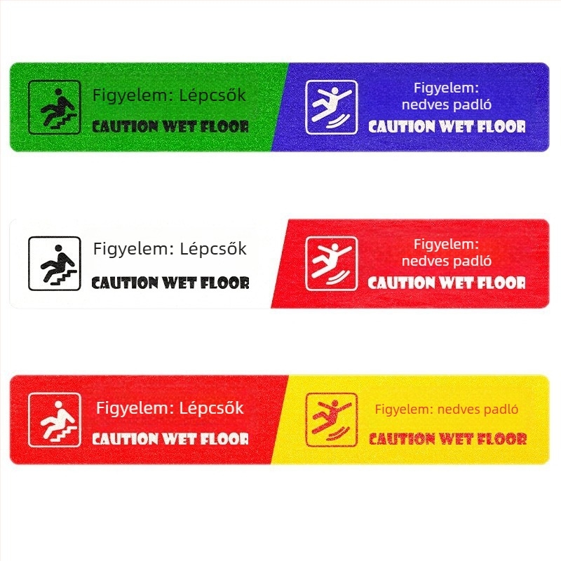 PVC csúszásmentes lépcső padlófigyelmeztető matrica, kopásálló, vízálló, laminált HD nyomtatás, méret 10×60 cm