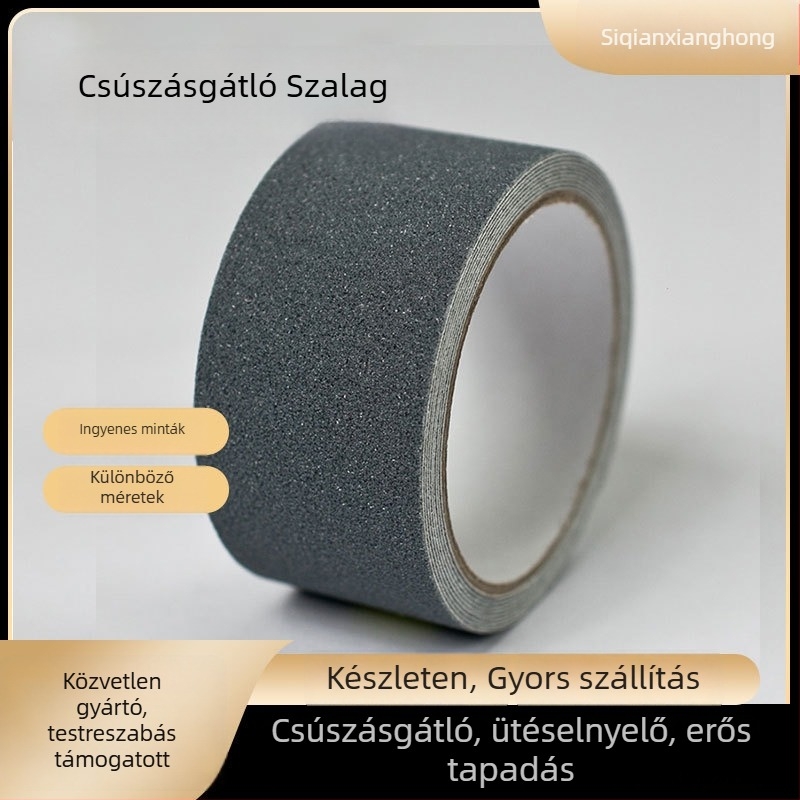 Csúszásmentes lépcsőfok matrica gyémánt szemcsés felülettel, kopásálló, nagy súrlódású, PVC öntapadó hátoldallal