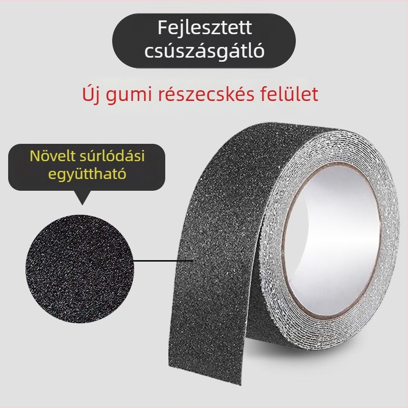 Csúszásmentes lépcsőfok matrica gyémánt szemcsés felülettel, kopásálló, nagy súrlódású, PVC öntapadó hátoldallal