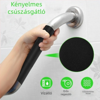 Öntapadó, vízálló anti-slip szalag fekete PU gumiból, 5 cm × 5 m, ütéscsillapító párnával, hőálló
