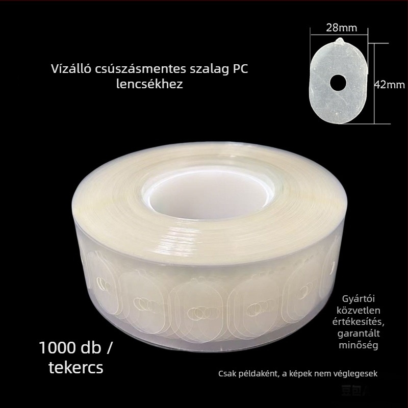 Szemüveg feldolgozásához anti-slip ragasztószalag - PET alap, 0,12 mm vastagság, erős tapadás, ragasztó rendszer, -20–130°C