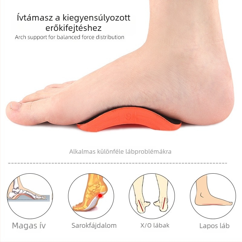 PU ívpad lapos lábhoz, szilikon csúszásmentes öntapadós sporttalpbetét, ütéscsillapító, félméret