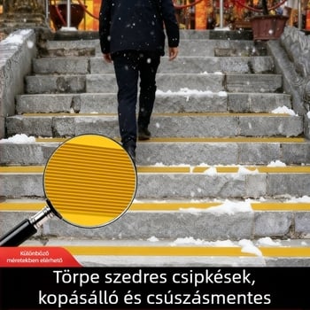 PVC lépcső anti-slip csík, öntapadó, vízálló és kopásálló, 1 m hosszú