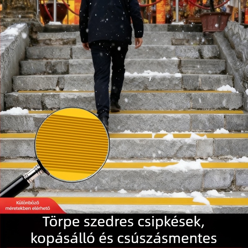PVC lépcső anti-slip csík, öntapadó, vízálló és kopásálló, 1 m hosszú