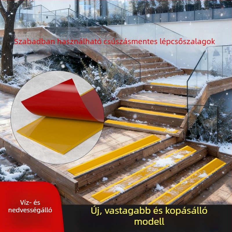 PVC lépcső anti-slip csík, öntapadó, vízálló és kopásálló, 1 m hosszú