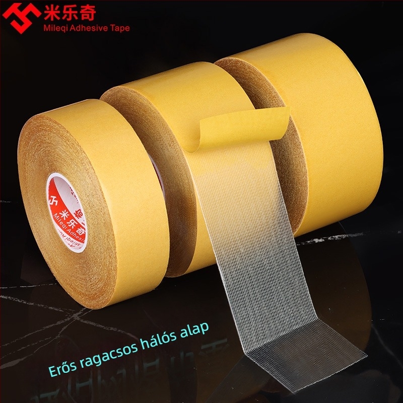 Mileage Szövetalapú dupla oldalú ragasztószalag a szőnyeg rögzítéséhez, forró olvadék ragasztó, vastagság 0,26 mm, hossz 20–50 m