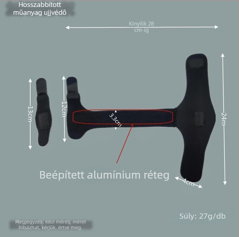 Hosszított műanyag ujjvédő sín rögzítő mechanizmussal, Nylon/SBR/Alumínium, minden évszakban használható, mindennapi cipőkhöz alkalmas