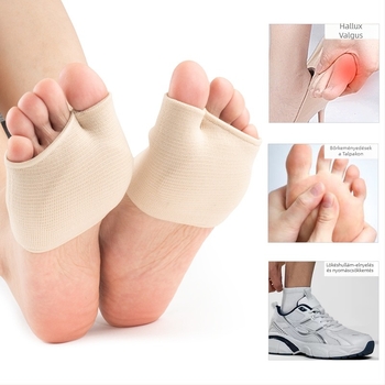 Unisex szilikon előtalp betét, csúszásmentes, légáteresztő, ütéscsillapító, hallux valgus védelem