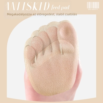 Szilikon előtalp párna magas sarkú cipőkhöz – fájdalomcsillapító, csúszásmentes talp, kompatibilis bőr cipőkkel, szandálokkal és másokkal; nyár, tavasz, ősz