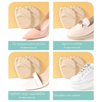 Szilikon előtalp párna magas sarkú cipőkhöz – fájdalomcsillapító, csúszásmentes talp, kompatibilis bőr cipőkkel, szandálokkal és másokkal; nyár, tavasz, ősz