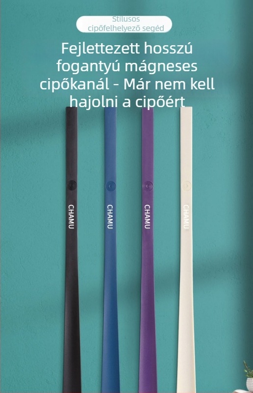 Cham Hosszított mágneses falra szerelhető cipőkanál, hajlítás nélkül, idős embereknek és terhes nőknek