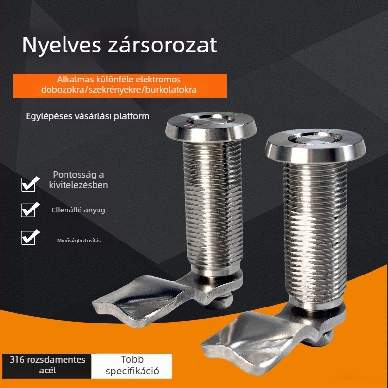 304 rozsdamentes acél kam-zárócső repülőgép kabinja és elektromos szekrény ajtóihoz; hengerzár, irattartó szekrény