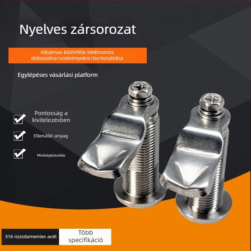 304 rozsdamentes acél kam-zárócső repülőgép kabinja és elektromos szekrény ajtóihoz; hengerzár, irattartó szekrény