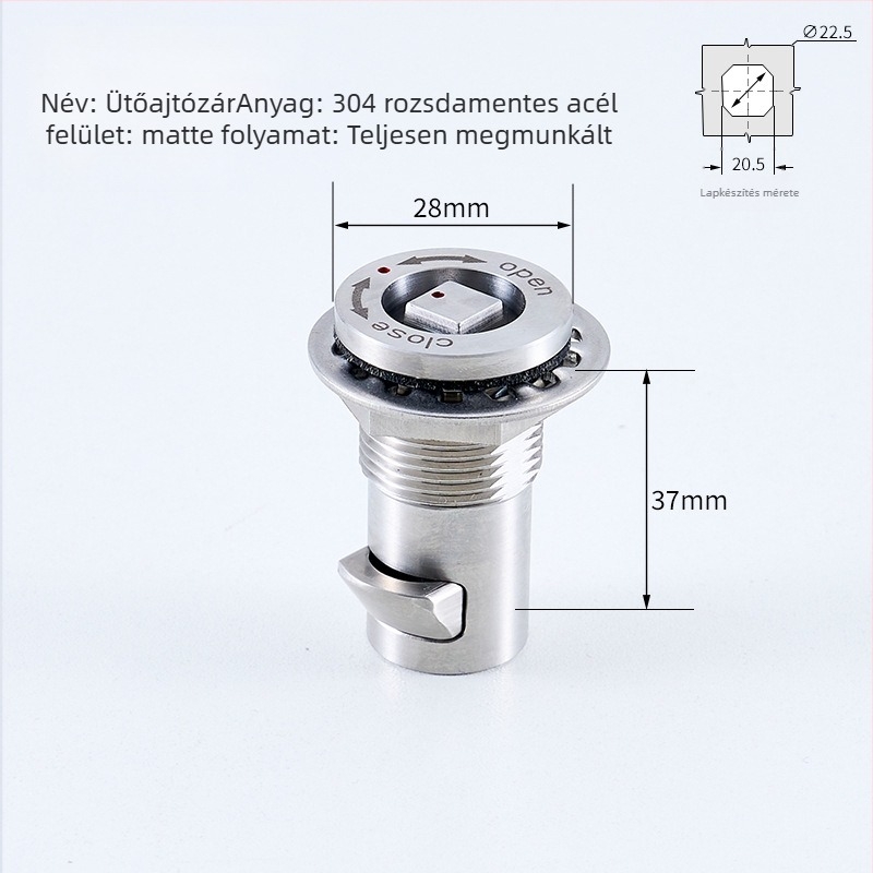 304 rozsdamentes acél kam-zárócső repülőgép kabinja és elektromos szekrény ajtóihoz; hengerzár, irattartó szekrény