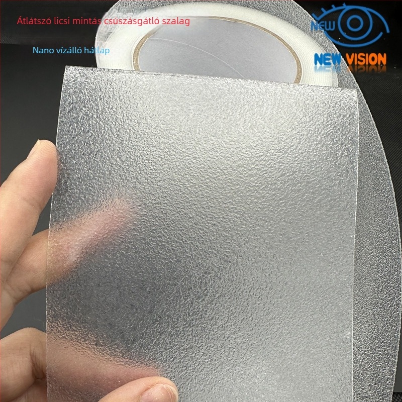 PEVA csúszásmentes szalag, akril ragasztó hátoldallal, egyoldalas, 1 mm vastagságú, vízálló, fürdőszobába és irodába