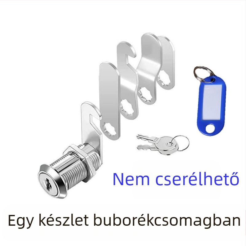 RV szekrényzár forgó nyelvvel, cinkötvözet ház, 5 darabos készlet 5 kulccsal, modell 103-16, Jia Yang