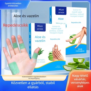 Kéz- és láb tapasz Aloe Vera és vazelin — megelőzi a száradást; Anyag: nem szövött textília; Vastagság: 0.12
