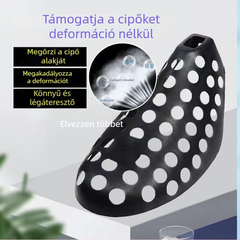 Műanyag cipőnyújtó anti-deformációs és anti-gyűrődés funkciókkal, formázott orrdugóval