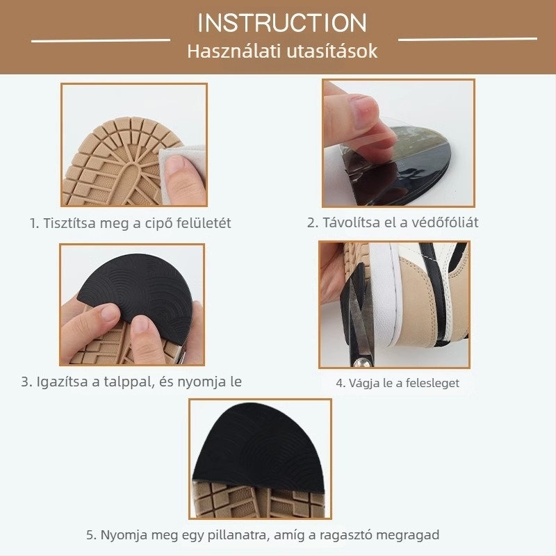 Teniszcipő sarka anti-slip matricák, kopásállóak, öntapadóak, gumiból, vastagított talpvédelmet