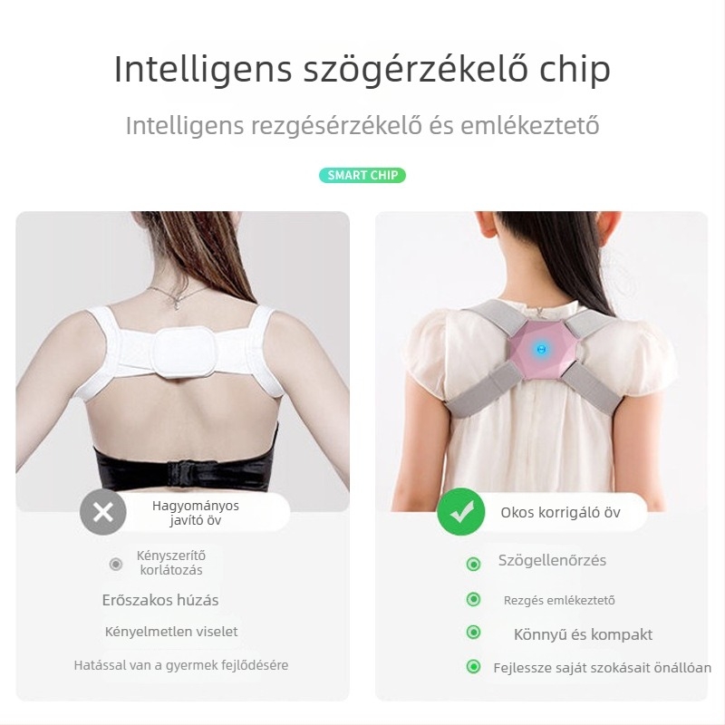 Gyermekek testtartás-korrektor öv, Ruiyang xing S2081, USB töltés, 3C tanúsítvány, javítja a gerincoszlop állását