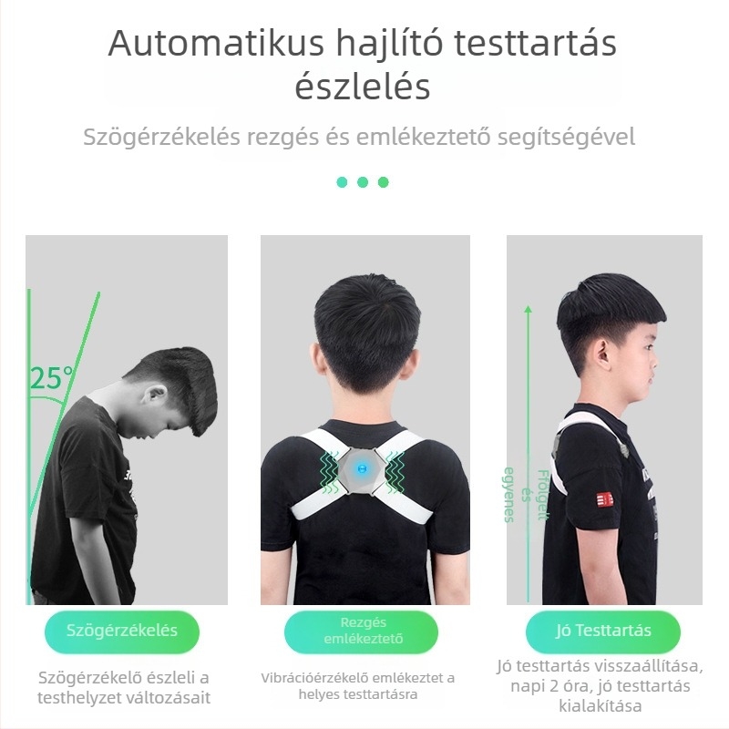 Gyermekek testtartás-korrektor öv, Ruiyang xing S2081, USB töltés, 3C tanúsítvány, javítja a gerincoszlop állását