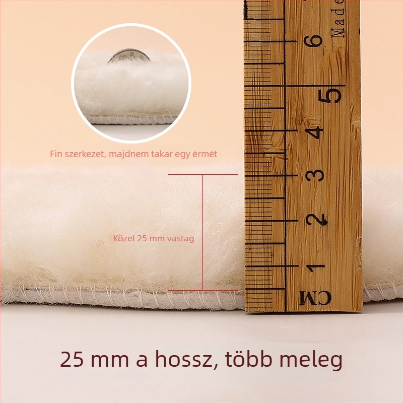 Juhbőr talpbetét, teljesen párnázott, meleg téli viselet, modell Wool 0521, uniszex