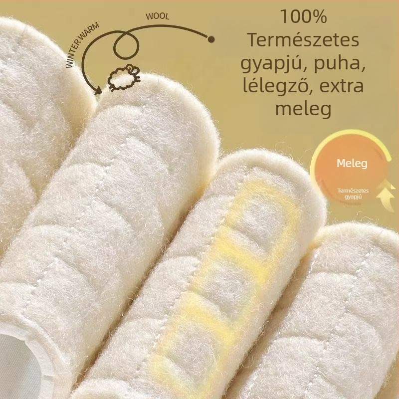Gyerekeknek való gyapjú talpbetét, teljes talpbetét, téli meleg, nedvszívó és szagtalanító, unisex