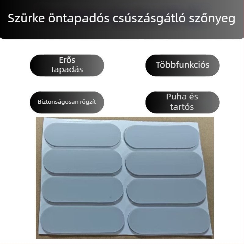 8 darabos ovális szilikon talpbetét, ön tapadó, csúszásmentes, ütéscsillapító