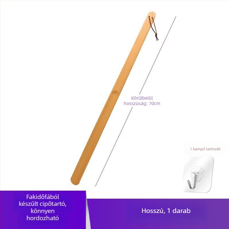 Masszív fa cipőhúzó hosszú fogantyúval, hosszított hossz, terhes nőknek és időseknek, otthoni használatra, márka Unique