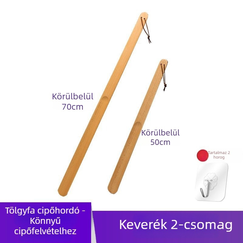 Masszív fa cipőhúzó hosszú fogantyúval, hosszított hossz, terhes nőknek és időseknek, otthoni használatra, márka Unique