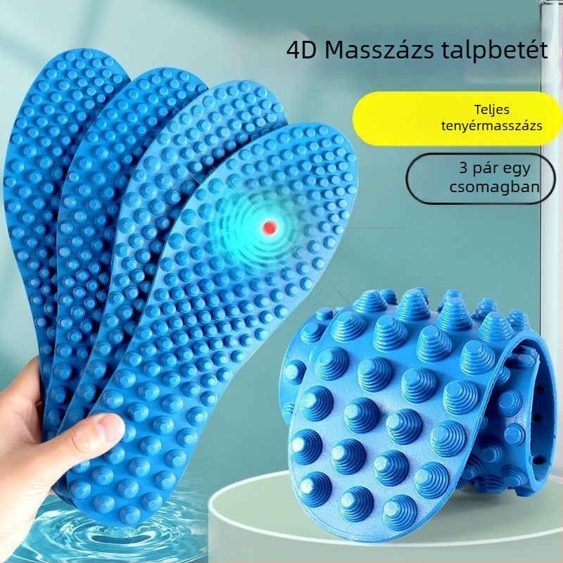 PU masszázs talpbetét akupressziós pontokkal, modell B15, teljes talpbetét, uniszex