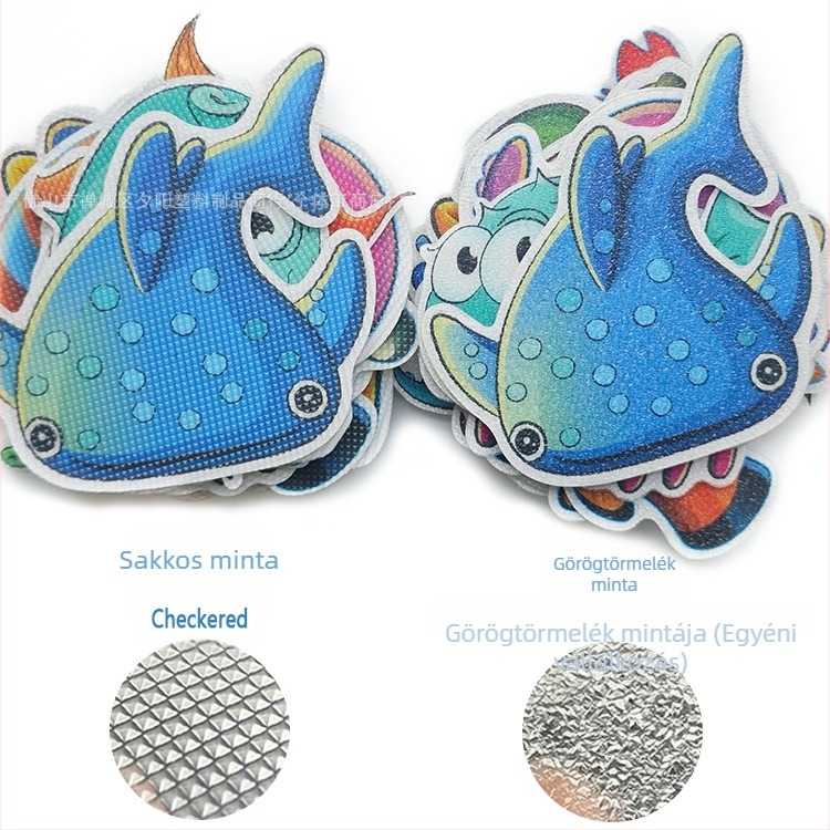 Sunset önadhéziós anti-slip matrica padlóra és falra, tengeri mesefigurás dizájn, gumialapú, 20 db/csomag, vastagság 0,8 mm