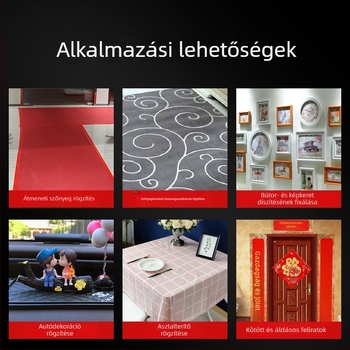 Kétoldalú ragasztó háló textil hátlappal architektúrális dekorációhoz; alapanyag: polietilén/fonal háló; vastagság 0,3 mm; ragasztó: forró olvadék