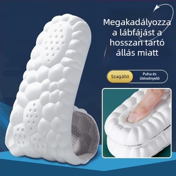PU teljes hosszú talpbetét sportcipőkhöz – antibakteriális, szagtalanító, légáteresztő, nedvszívó, magas rugalmasságú, ütéscsillapító, uniszex, 4D Cloud technológia