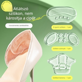 Szilikon átlátszó sarok matricák – ragasztó nélkül, modell 7026, papucsokhoz, ősz, mindennapi laza stílus