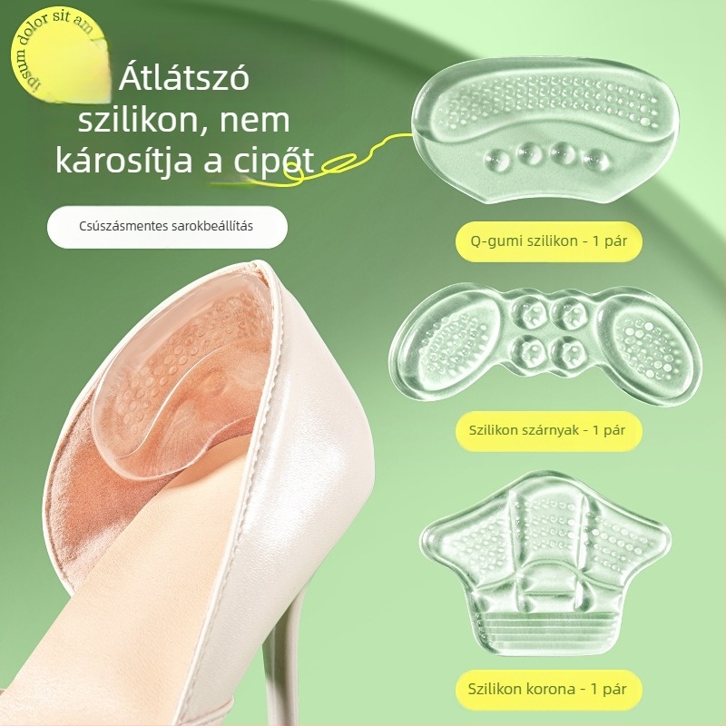 Szilikon átlátszó sarok matricák – ragasztó nélkül, modell 7026, papucsokhoz, ősz, mindennapi laza stílus