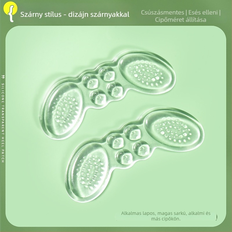 Szilikon átlátszó sarok matricák – ragasztó nélkül, modell 7026, papucsokhoz, ősz, mindennapi laza stílus