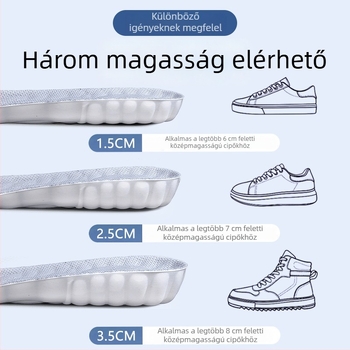 Magasságot növelő talpbetét cipőkhöz – 1 cm emelés, PU anyag, teljes talpbetét, uniszex, Modell 816