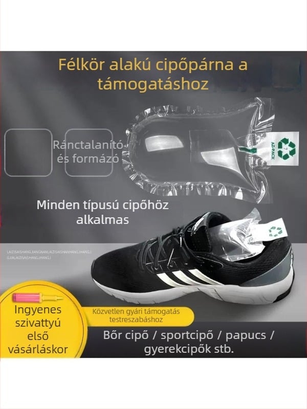 Cipőtágító töltőzsákok — megerősített stílus, hagyományos stílus és új megerősített modell; Mennyiségek: 100, 1000, 5000, 10000 db