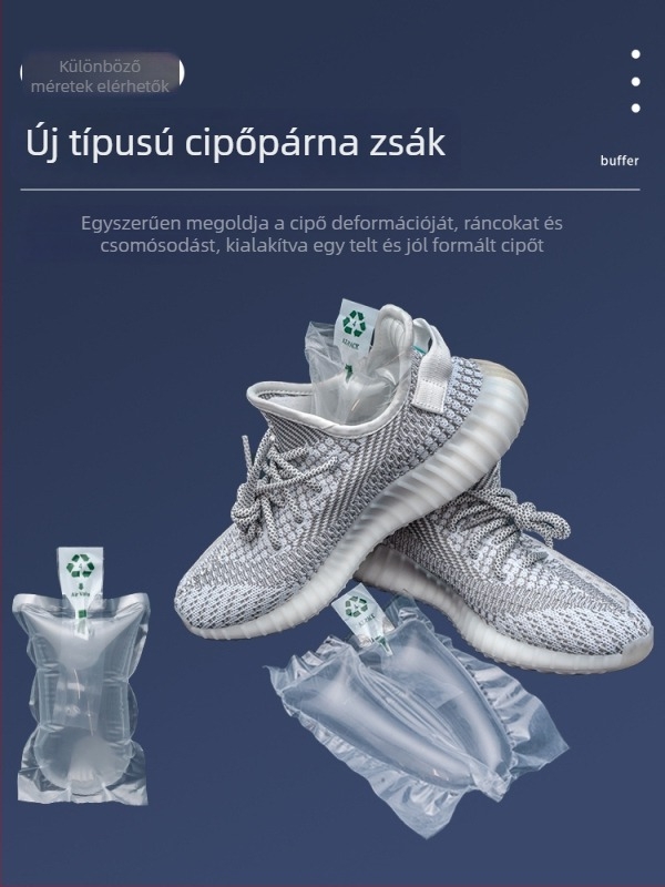 Cipőtágító töltőzsákok — megerősített stílus, hagyományos stílus és új megerősített modell; Mennyiségek: 100, 1000, 5000, 10000 db