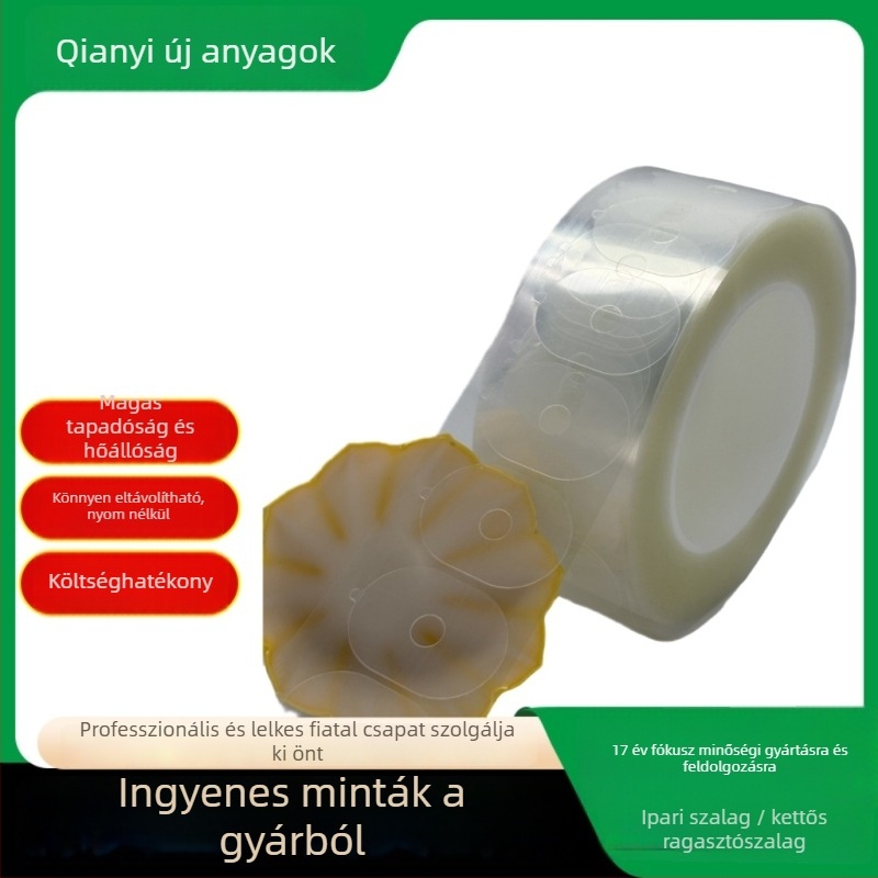 Átlátszó csúszásmentes matrica szemüvegekhez, akril ragasztó, 0,06 mm vastagság, -20–80°C tartomány, kioldófólia