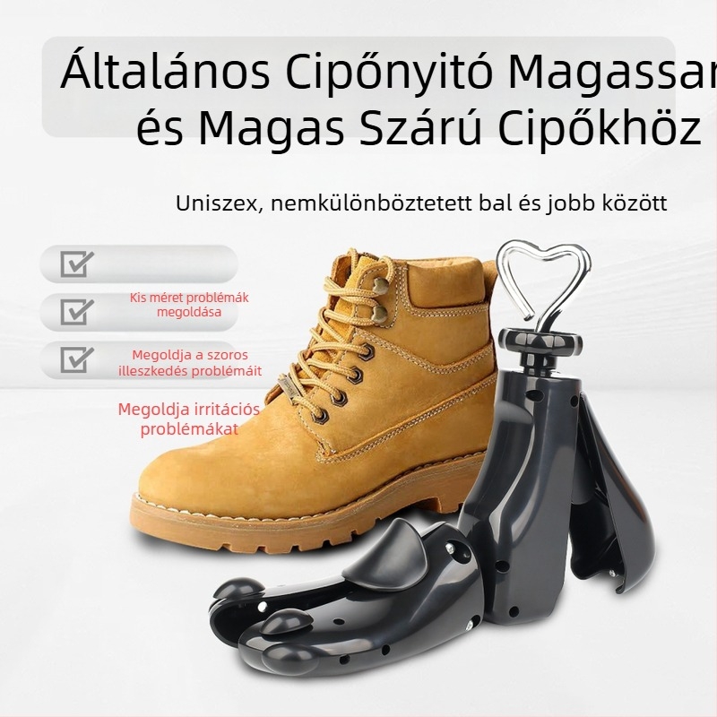 Univerzális bakancs tágító, magas- és alacsony szárú bakancsokhoz, állítható hosszúság és szélesség, 985-ös modell, textile cipőkhöz
