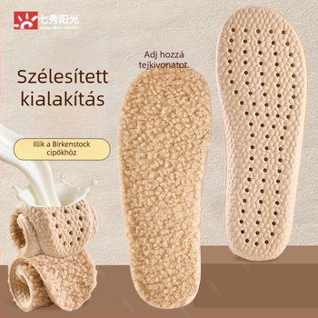 PU talpbetét cipőkhöz - téli meleg talpbetét, fleece vastagított és szélesített, teljes talpbetét, téli/ősz szezonra