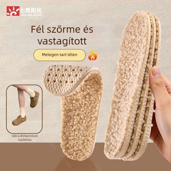 PU talpbetét cipőkhöz - téli meleg talpbetét, fleece vastagított és szélesített, teljes talpbetét, téli/ősz szezonra