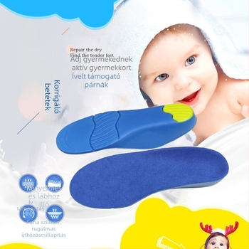 Gyerekeknek szóló PU anyagú ortopédiai talpbetét, XY-P017 modell, alkalmas sportcipőkhöz és mindennapi lábbelikhez