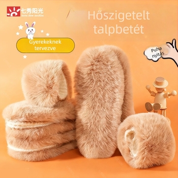 Gyerekek téli talpabetét – műnyúlszőrrel, meleg, nedvességelvezető és lélegző, uniszex, alkalmas sportcipőkhöz, bakancsokhoz, mindennapi és munkacipőkhöz