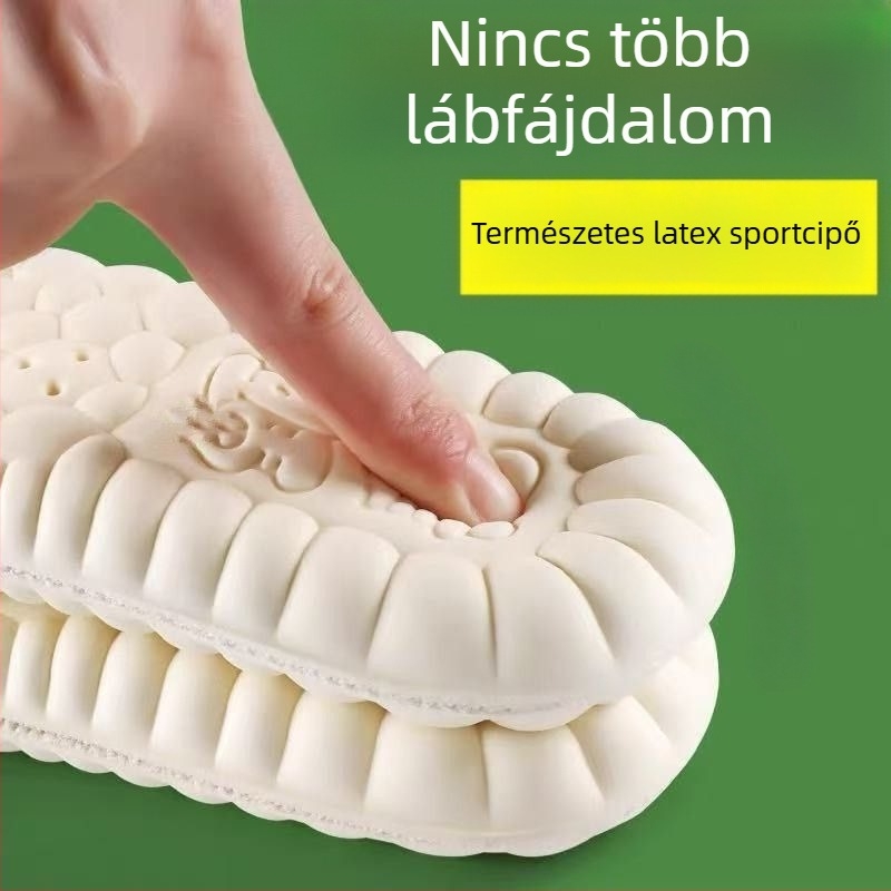 Természetes latex talpbetét vászoncipőkhöz, uniszex, tavasz, mindennapi kényelem, faanyag