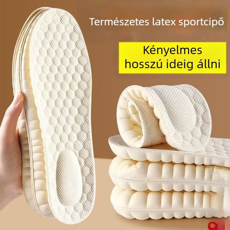 Természetes latex talpbetét vászoncipőkhöz, uniszex, tavasz, mindennapi kényelem, faanyag