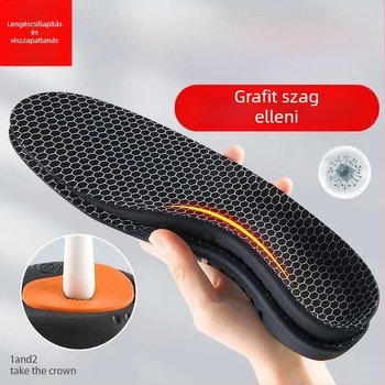 Grafén arch-támaszos talpbetét, EVA, unisex, szagellenálló, lélegző, izzadságot felszívó, magas rugalmasságú ütéscsillapítás, egész napos kényelem